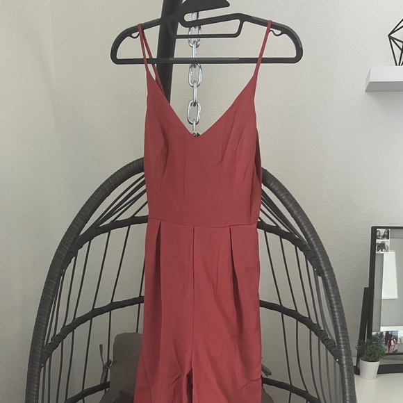 CUPSHE X Madison Honeymoon Wrap Bow Tie Jumpsuit Burnt Orange EUC - Picture 2 of 13